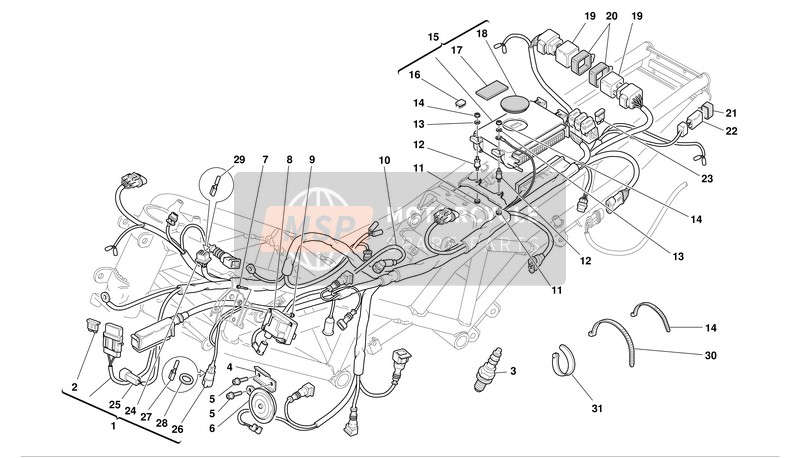 67110081A, Head Spark Plug Wiring, Ducati, 0