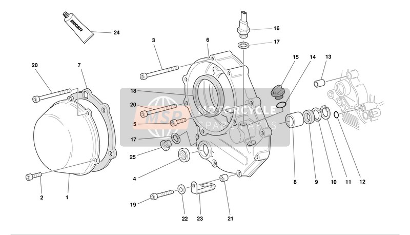 Ducati SPORT TOURING ST2 Usa 2003 Tapa del embrague para un 2003 Ducati SPORT TOURING ST2 Usa