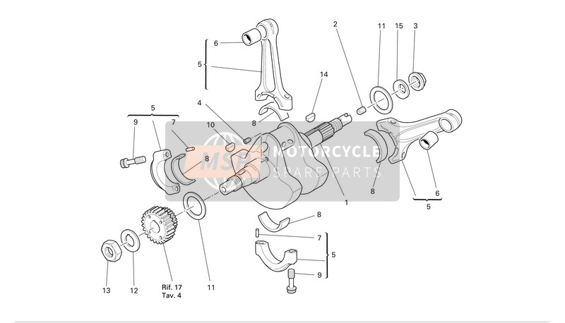 14621041A, Albero Motore, Ducati, 0