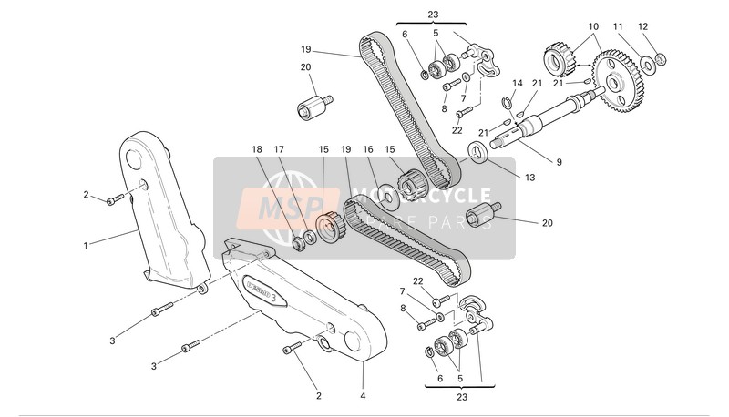 24510551A, Vertical Timing Belt Cover, Ducati, 0