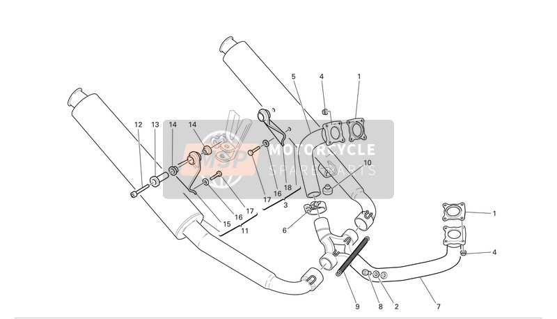 57310881A, Silencieux Droit, Ducati, 0