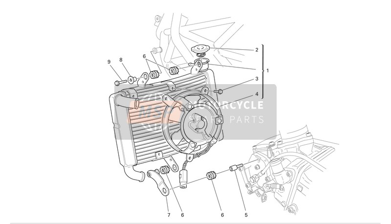 83012991A, Brace, Radiator, Ducati, 0