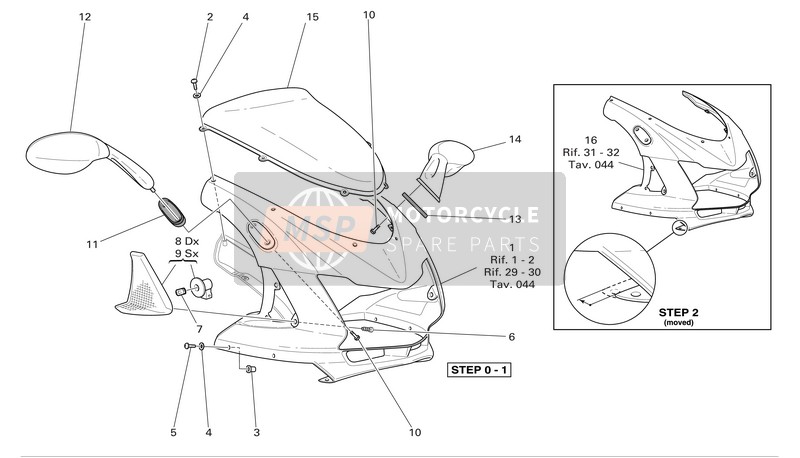 Ducati SPORT TOURING ST3 Eu 2004 Headlight Fairing for a 2004 Ducati SPORT TOURING ST3 Eu