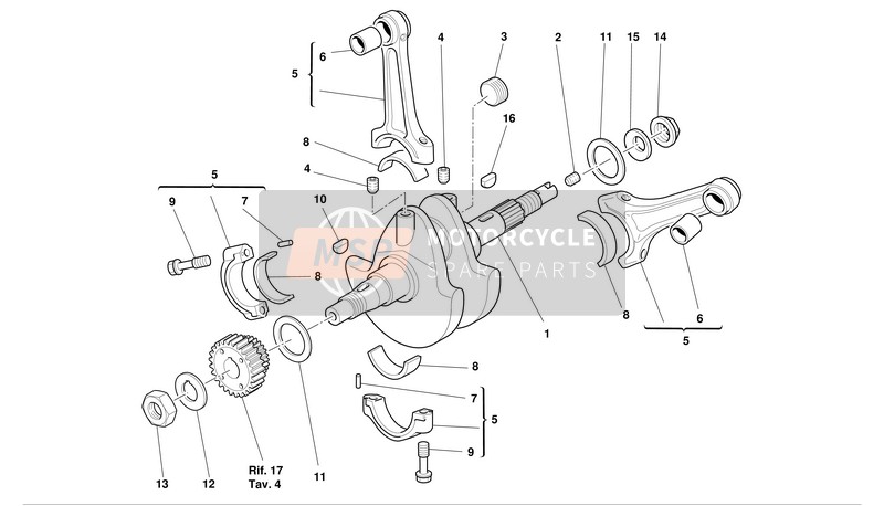 Ducati SPORT TOURING ST4 Eu 2003 Crankshaft for a 2003 Ducati SPORT TOURING ST4 Eu