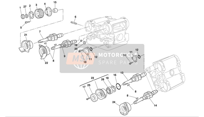 14811531A, Horizontaal Inlaat Nokkenas, Ducati, 0