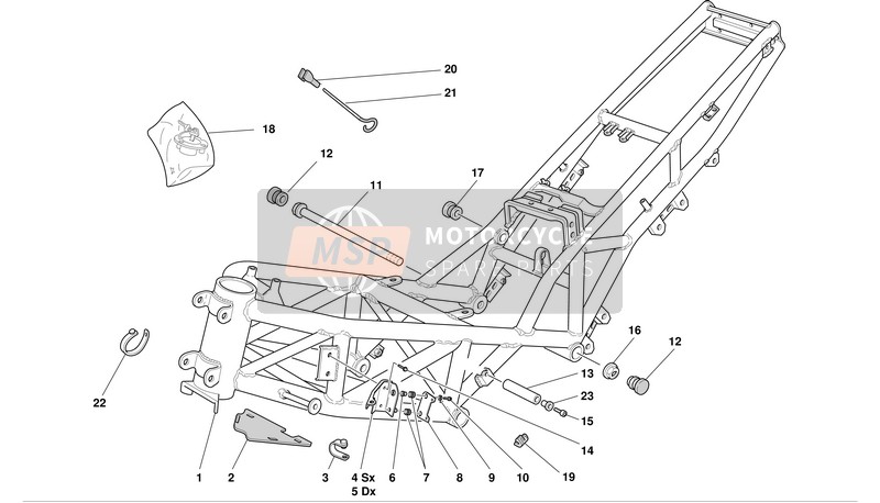 Ducati SPORT TOURING ST4 Eu 2003 Frame for a 2003 Ducati SPORT TOURING ST4 Eu