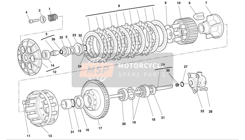 Ducati SPORT TOURING ST4 S ABS Eu 2003 Embrayage pour un 2003 Ducati SPORT TOURING ST4 S ABS Eu