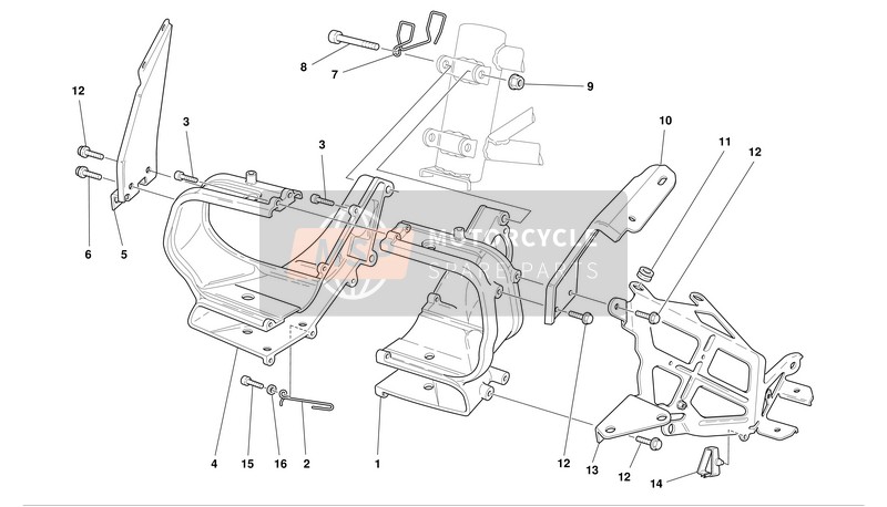 Ducati SPORT TOURING ST4 S ABS Eu 2003 Headlight Holder for a 2003 Ducati SPORT TOURING ST4 S ABS Eu