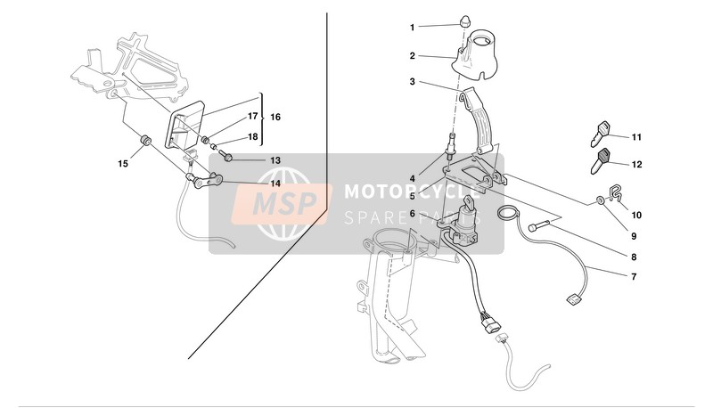 24610602A, Cover, Ignition Switch, Ducati, 1