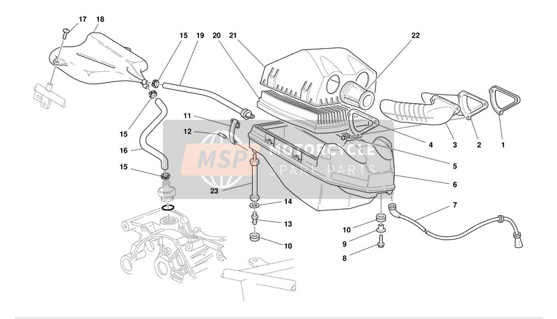 Ducati SPORT TOURING ST4 S ABS Eu 2003 Air Induction And Oil Vent for a 2003 Ducati SPORT TOURING ST4 S ABS Eu