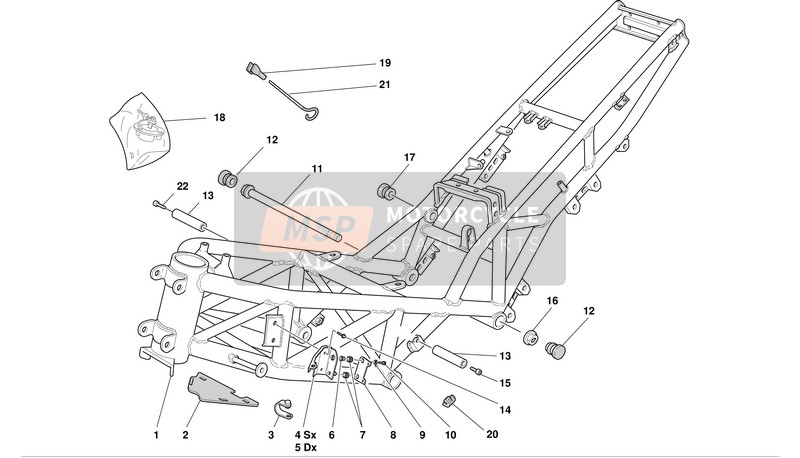 Ducati SPORT TOURING ST4 S ABS Usa 2003 Frame for a 2003 Ducati SPORT TOURING ST4 S ABS Usa