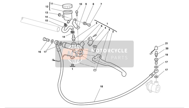 Ducati SPORT TOURING ST4 S Usa 2003 Koppelingsbediening voor een 2003 Ducati SPORT TOURING ST4 S Usa