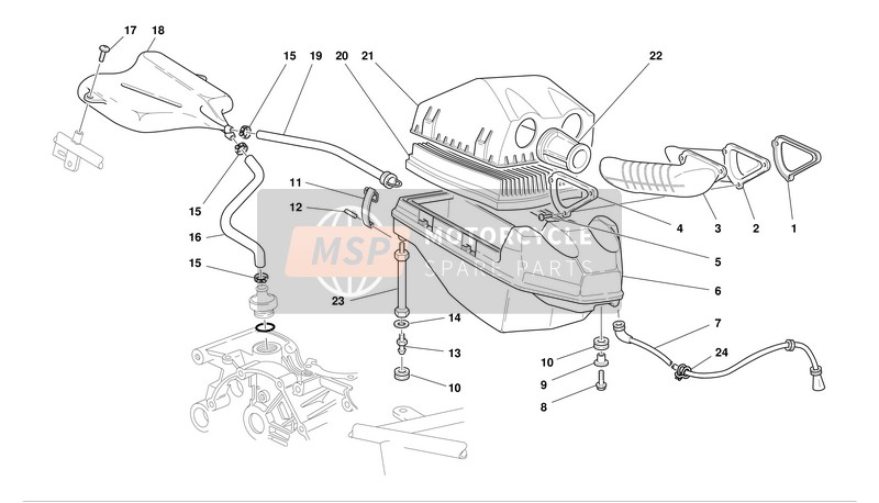 Ducati SPORT TOURING ST4 Usa 2003 Air Induction And Oil Vent for a 2003 Ducati SPORT TOURING ST4 Usa