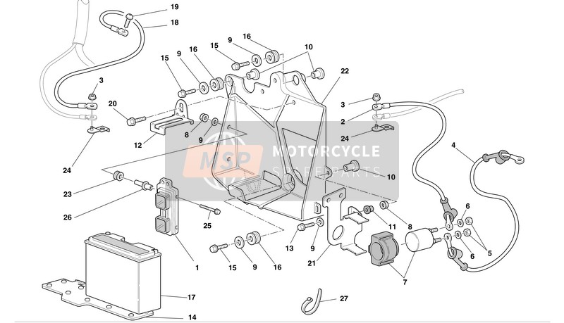 82713301A, Plate, Battery Retaining, Ducati, 0