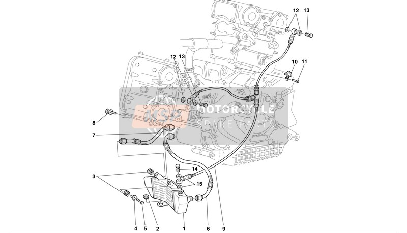 Ducati SPORT TOURNG 4 S ABS Usa 2004 Enfriador de aceite para un 2004 Ducati SPORT TOURNG 4 S ABS Usa