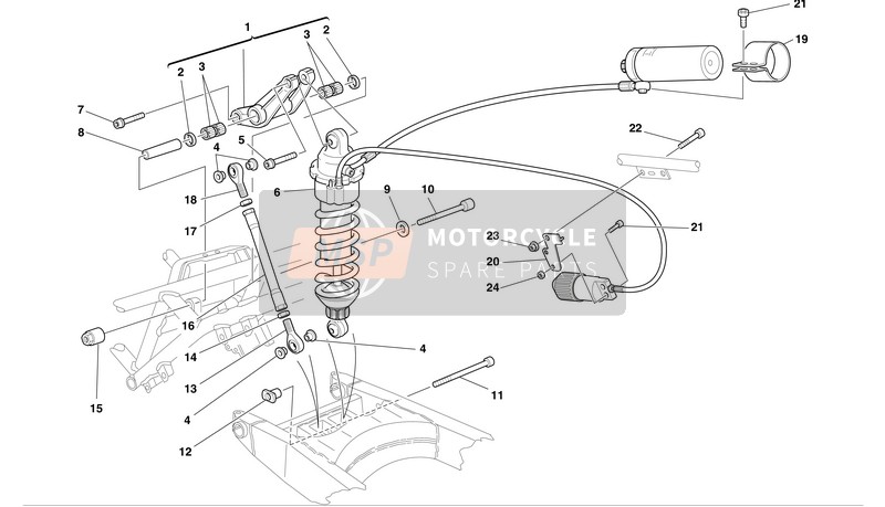 Ducati SPORT TOURNG 4 S ABS Usa 2004 Aufhängung hinten für ein 2004 Ducati SPORT TOURNG 4 S ABS Usa