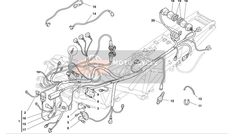 Ducati SPORT TOURNG ST4 S Eu 2004 Elektrisch systeem voor een 2004 Ducati SPORT TOURNG ST4 S Eu