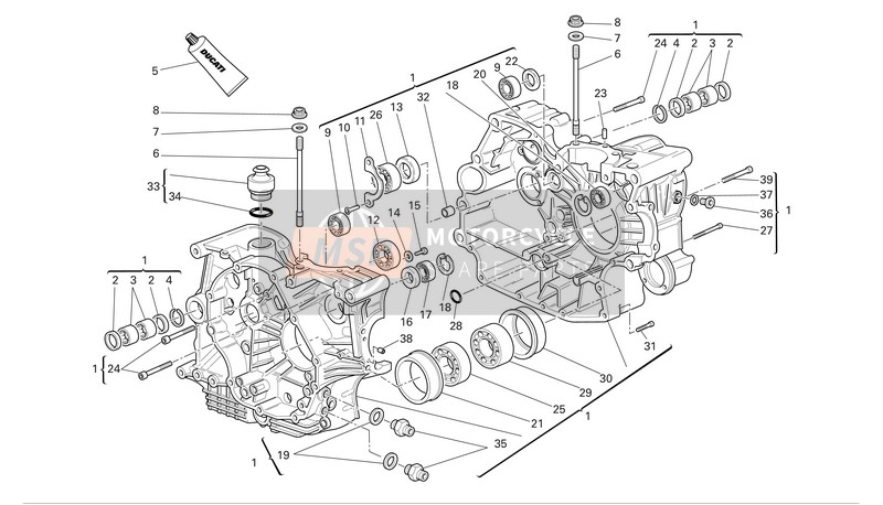 Ducati SPORTTOURING 3 Eu 2005 Half Crankcase for a 2005 Ducati SPORTTOURING 3 Eu