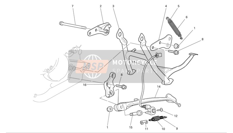 77210011A, Vis Support Moteur, Ducati, 1