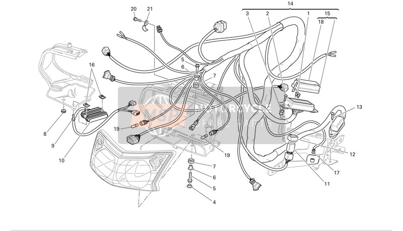 Ducati SPORTTOURING 3 Eu 2005 Capo-Cablaggio leggero ed elettrico per un 2005 Ducati SPORTTOURING 3 Eu