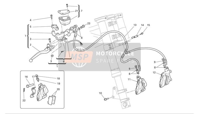 Ducati SPORTTOURING 3 Eu 2005 Freno Hidráulico Delantero para un 2005 Ducati SPORTTOURING 3 Eu