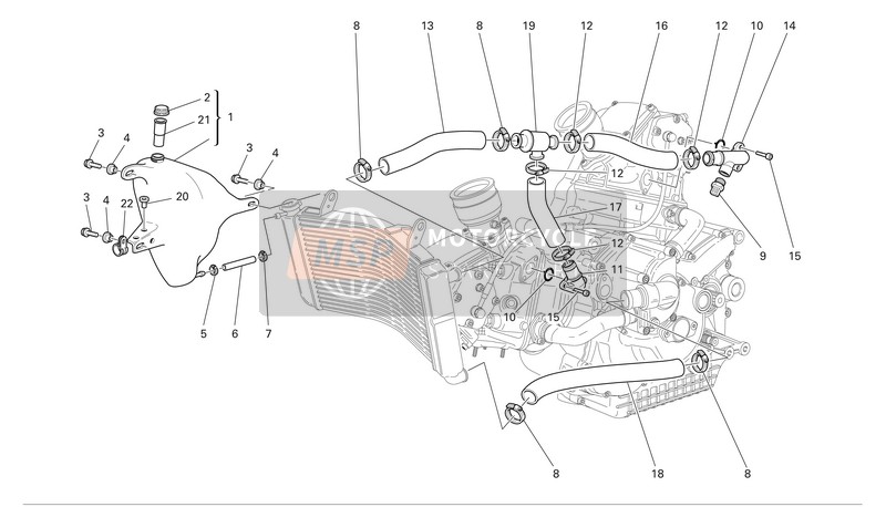 Ducati SPORTTOURING 3 Usa 2005 Cooling Circuit for a 2005 Ducati SPORTTOURING 3 Usa