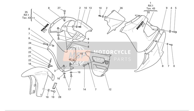 Ducati SPORTTOURING 3 Usa 2005 Fairing for a 2005 Ducati SPORTTOURING 3 Usa