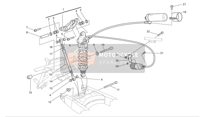 Ducati SPORTTOURING 4 S Eu 2005 Suspension arrière pour un 2005 Ducati SPORTTOURING 4 S Eu