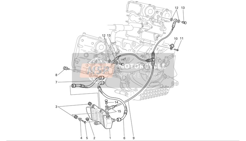 Ducati SPORTTOURING 4 S Eu 2005 Oil Cooler for a 2005 Ducati SPORTTOURING 4 S Eu