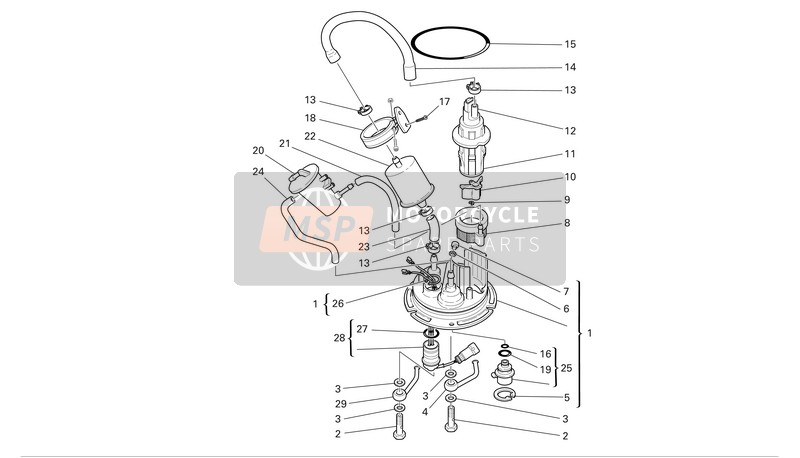 Ducati SPORTTOURING 4 S Eu 2005 Sistema de combustible para un 2005 Ducati SPORTTOURING 4 S Eu