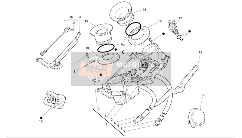 Ducati SPORTTOURING 4 S Usa 2005 Cuerpo del acelerador para un 2005 Ducati SPORTTOURING 4 S Usa