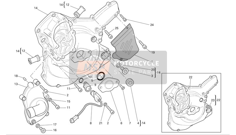 Water Pump-ALTR-Side Crankcase Cover 1