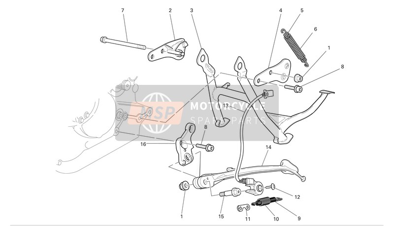 55620201D, Bracket, Side Stand, Ducati, 0