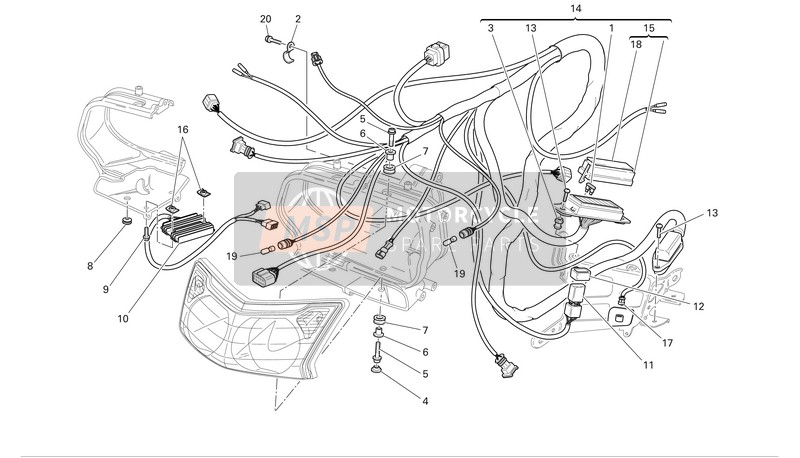 51014442A, Front Wiring, Ducati, 0