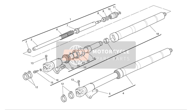 Ducati SPORTTOURING ST3 Eu 2006 Front Forks for a 2006 Ducati SPORTTOURING ST3 Eu