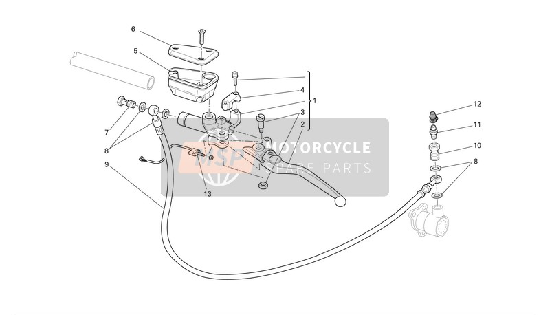 Ducati SPORTTOURING ST3 Eu 2006 Controllo della frizione per un 2006 Ducati SPORTTOURING ST3 Eu