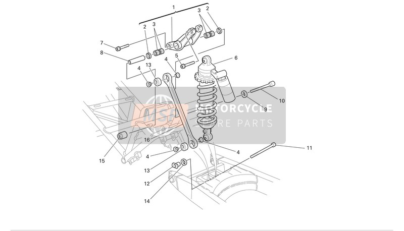 Ducati SPORTTOURING ST3 Eu 2006 Rear Suspension for a 2006 Ducati SPORTTOURING ST3 Eu