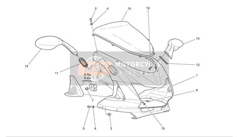 Ducati SPORTTOURING ST3 Eu 2006 Headlight Fairing for a 2006 Ducati SPORTTOURING ST3 Eu