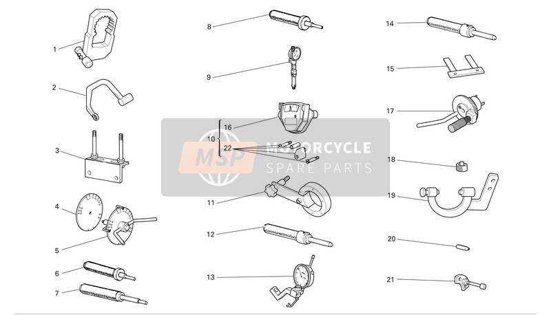 Ducati SPORTTOURING ST3 Eu 2007 Outils de service d'atelier pour un 2007 Ducati SPORTTOURING ST3 Eu