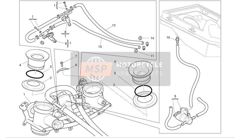 Ducati SPORTTOURING ST3 S ABS Eu 2006 Corpo farfallato per un 2006 Ducati SPORTTOURING ST3 S ABS Eu