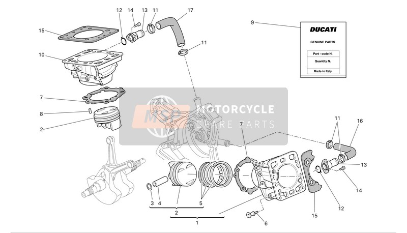 Ducati SPORTTOURING ST3 S ABS Eu 2007 Cylinders - Pistons for a 2007 Ducati SPORTTOURING ST3 S ABS Eu