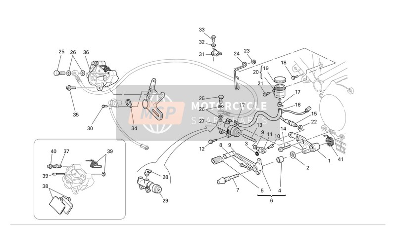 Hintere hydraulische Bremse