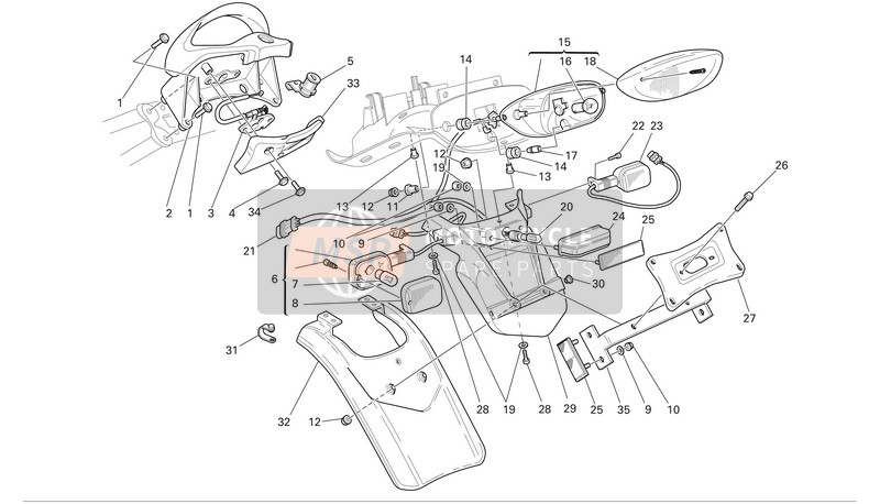 Ducati SPORTTOURING ST3 S ABS Usa 2007 Support de plaque d'immatriculation pour un 2007 Ducati SPORTTOURING ST3 S ABS Usa