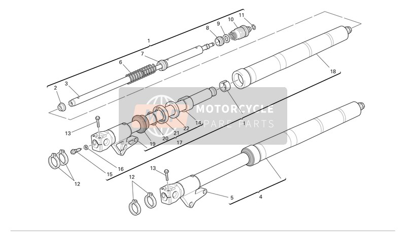 Ducati SPORTTOURING ST3 Usa 2007 Front Forks for a 2007 Ducati SPORTTOURING ST3 Usa