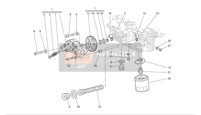 Ducati SPORTTOURING ST4 ABS Eu 2005 Ölfilter und Ölpumpe für ein 2005 Ducati SPORTTOURING ST4 ABS Eu