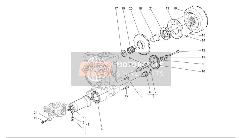 Ducati SPORTTOURING ST4 ABS Eu 2005 Elektrische starter en ontsteking voor een 2005 Ducati SPORTTOURING ST4 ABS Eu