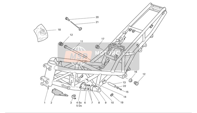 Ducati SPORTTOURING ST4 ABS Eu 2005 Frame for a 2005 Ducati SPORTTOURING ST4 ABS Eu