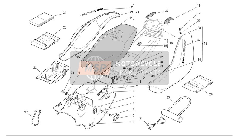 Ducati SPORTTOURING ST4 ABS Eu 2005 Siège pour un 2005 Ducati SPORTTOURING ST4 ABS Eu