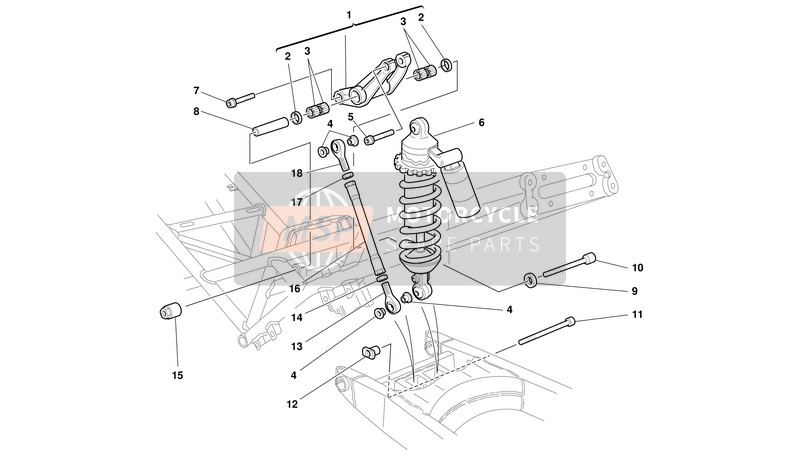 Ducati ST SPORT TOURING 2 Usa 2001 Suspensión trasera para un 2001 Ducati ST SPORT TOURING 2 Usa