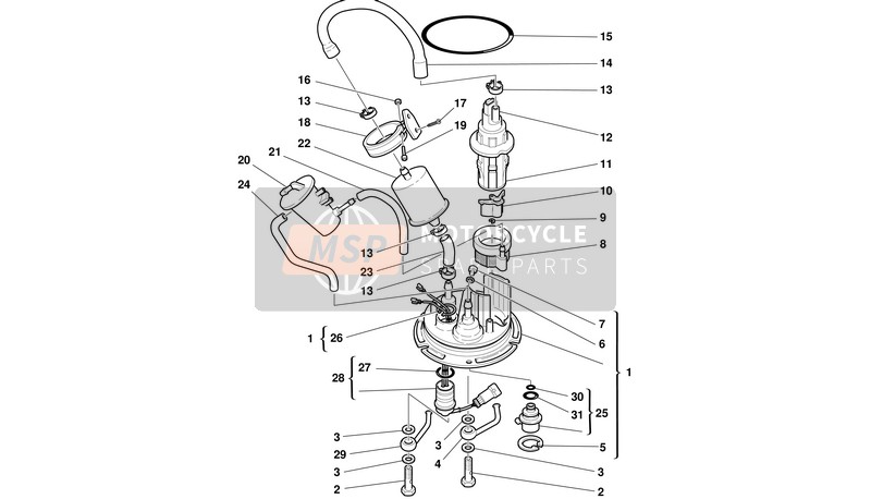 Ducati ST SPORT TOURING 4 Usa 2001 Système de carburant pour un 2001 Ducati ST SPORT TOURING 4 Usa